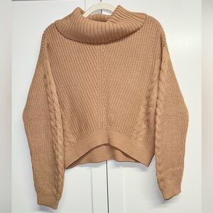 Fashion Nova Camel Cowl Neck Sweater